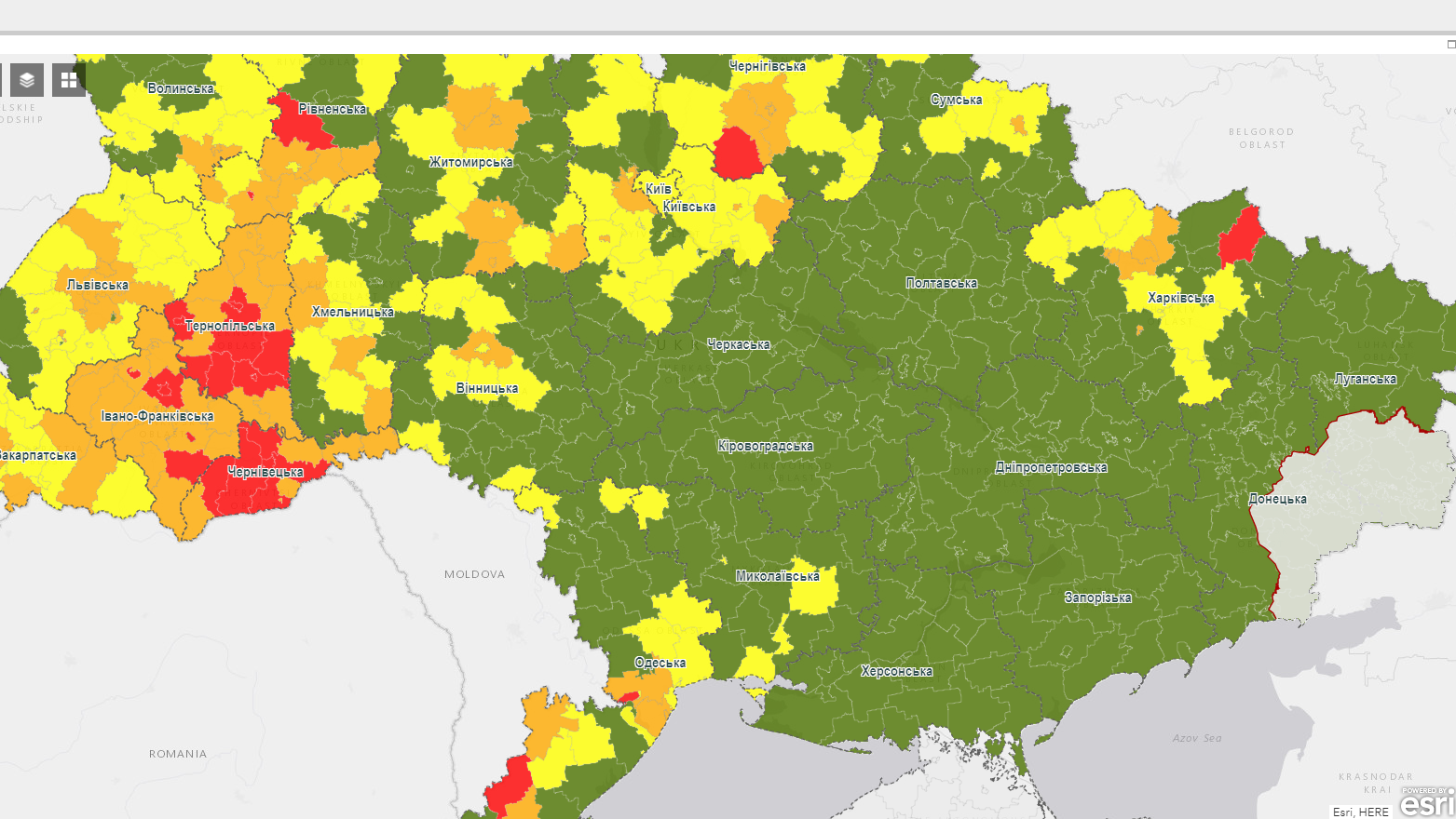 Оновлено індикаторні показники для визначення регіонів зі значним поширенням COVID-19